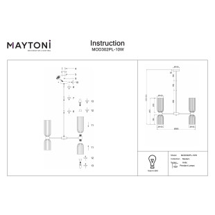 Lampa wisząca Antic Gold Maytoni