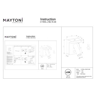 Kinkiet Aron Black Maytoni