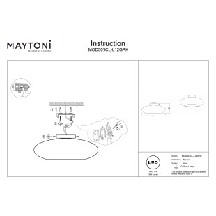 Plafon Aros Grey Maytoni