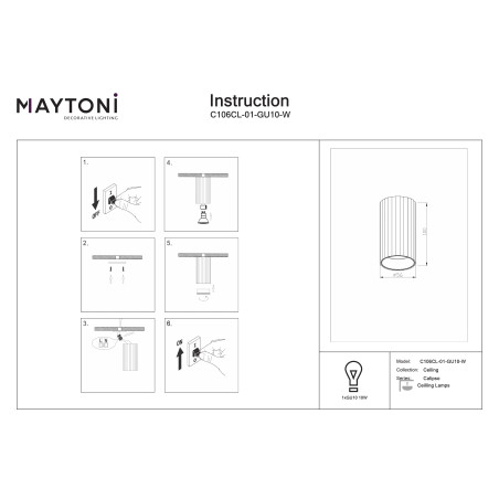 Plafon Calipso White Maytoni