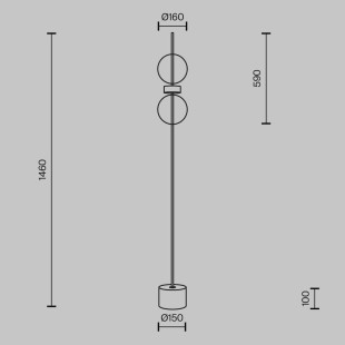 Lampa podłogowa Double Moon Black Maytoni