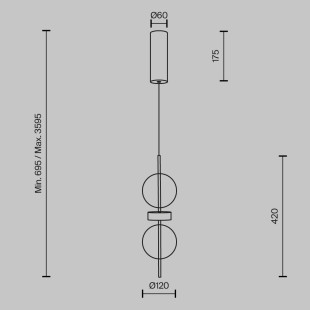 Lampa wisząca Double Moon Black Maytoni