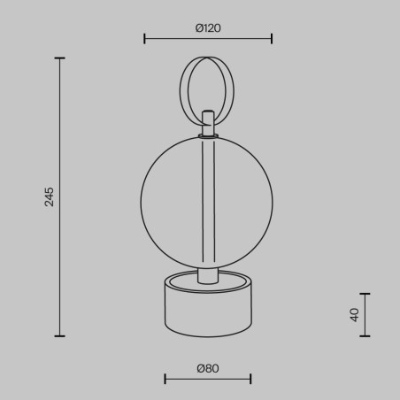 Rechargeable luminaire Double Moon Black Maytoni