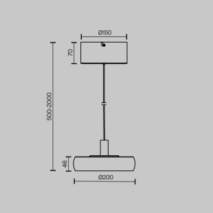 Lampa wisząca Float Black Maytoni