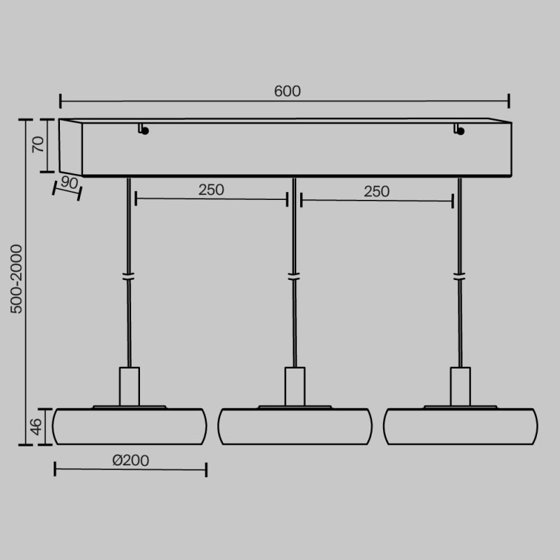 Lampa wisząca Float Black Maytoni