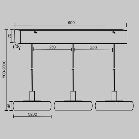 Lampa wisząca Float Black Maytoni