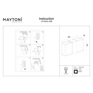 Outdoor wall luminaire Floeva Black Maytoni