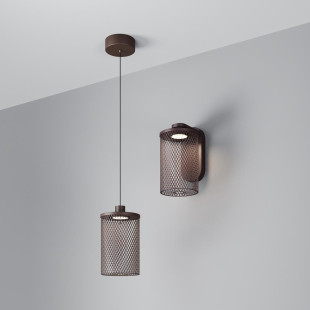 Lampa wisząca zewnętrzna loft Latticea LED 11,5cm brązowa Maytoni
