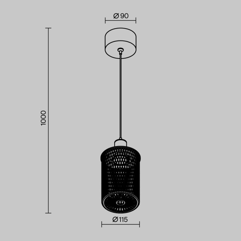 Lampa wisząca zewnętrzna loft Latticea LED 11,5cm brązowa Maytoni