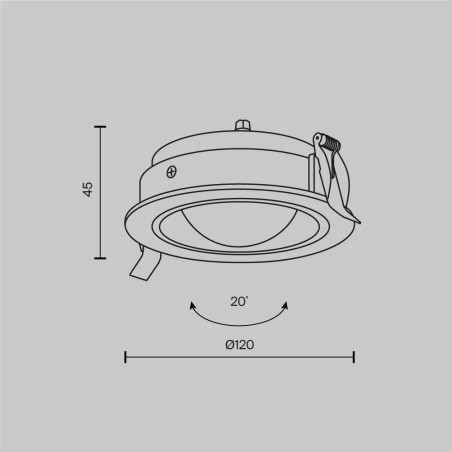 Recessed luminaire Lens Black Maytoni
