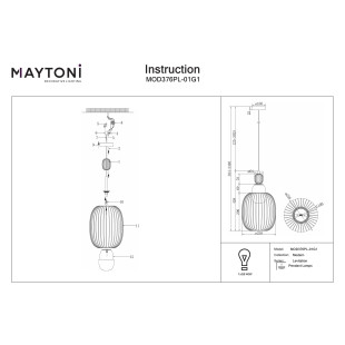 Lampa wisząca Levitation Brass Maytoni