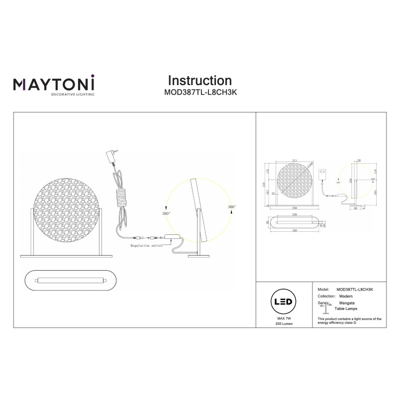 Lampa stołowa Mangata Chrome Maytoni