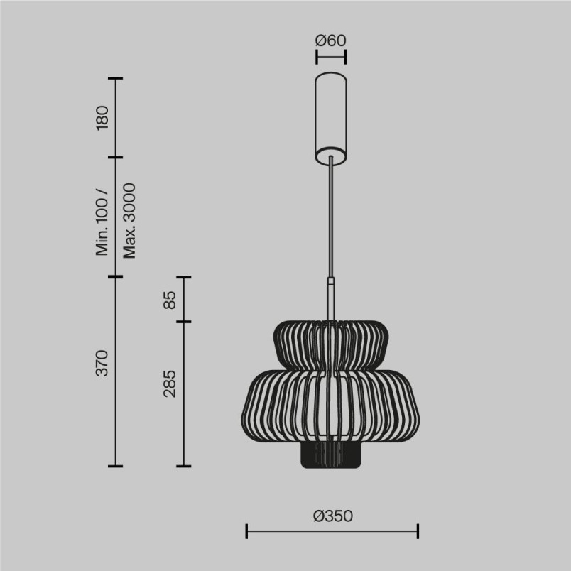 Lampa wisząca Namiki Black Maytoni
