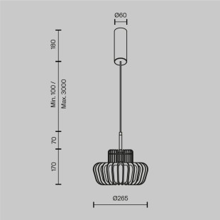 Lampa wisząca Namiki Black Maytoni