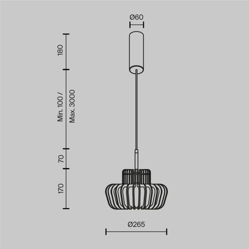 Lampa wisząca Namiki Black Maytoni