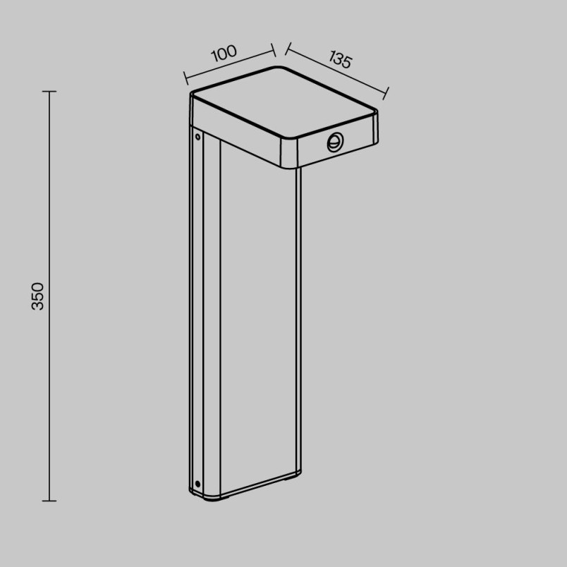 Solar powered lamp Nordis Black Maytoni