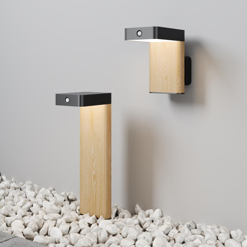 Solar powered lamp Nordis Black Maytoni
