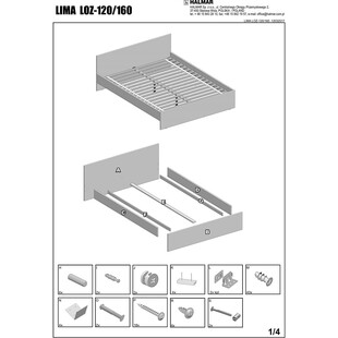 Łóżko 120x200 Lima dąb sonoma Halmar | Sklep meblowy