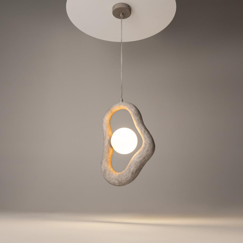 Lampa Wisząca Maytoni Opus Grey | Rzeźbiarski Styl Japandi