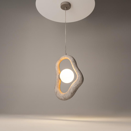Lampa Wisząca Maytoni Opus Grey | Rzeźbiarski Styl Japandi