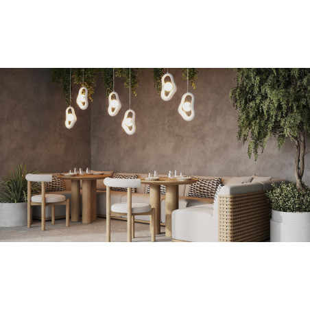 Lampa Wisząca Maytoni Opus Grey | Rzeźbiarski Styl Japandi
