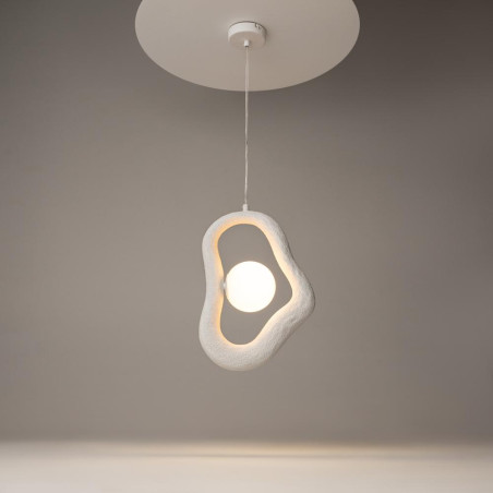 Lampa Wisząca Maytoni Opus Biała | Organiczny Styl Japandi
