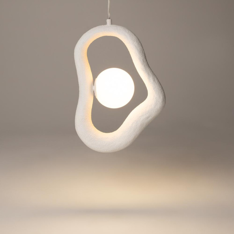 Lampa Wisząca Maytoni Opus Biała | Organiczny Styl Japandi