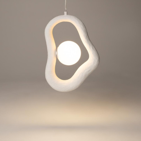 Lampa Wisząca Maytoni Opus Biała | Organiczny Styl Japandi