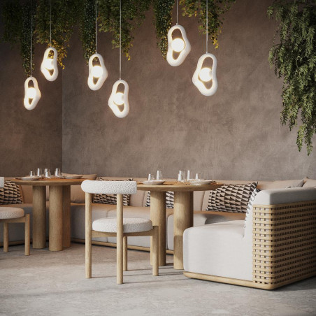 Lampa Wisząca Maytoni Opus Biała | Organiczny Styl Japandi