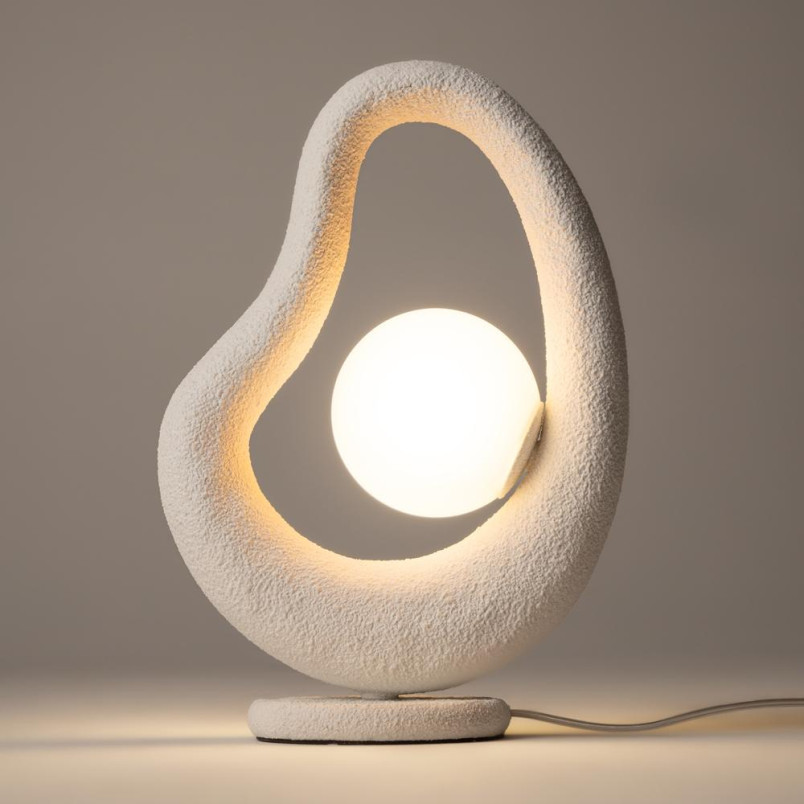 Lampa Stołowa Maytoni Opus White | Biała Organiczna Forma Japandi