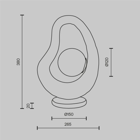 Lampa Stołowa Maytoni Opus White | Biała Organiczna Forma Japandi