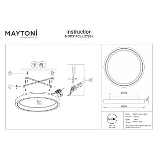 Plafon Orign Black Maytoni