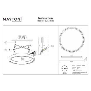 Plafon Orign Black Maytoni