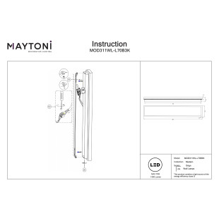 Kinkiet Orign Black Maytoni
