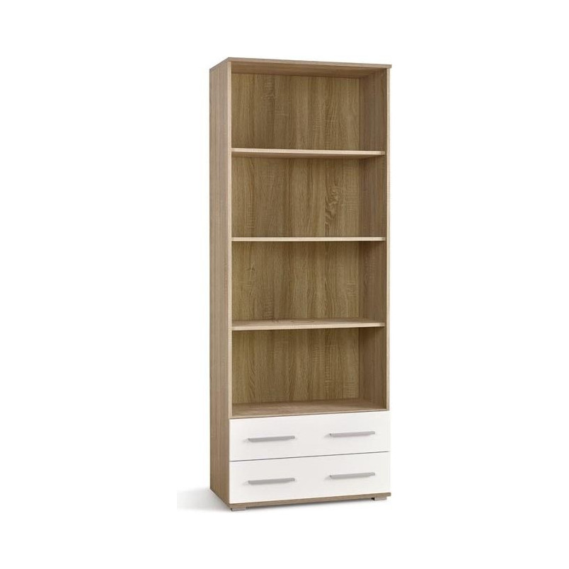 Regał Lima Halmar: 77cm, dąb sonoma/biały - Funkcjonalne przechowywanie