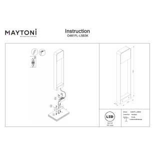 Landscape luminaire Porte Black Maytoni