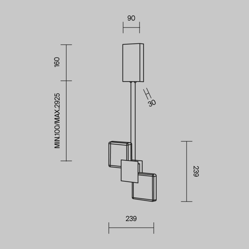 Lampa wisząca Quadro Platinum Maytoni