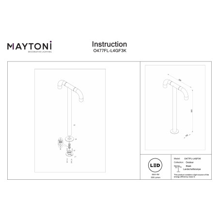 Landscape luminaire Sleek Graphite Maytoni