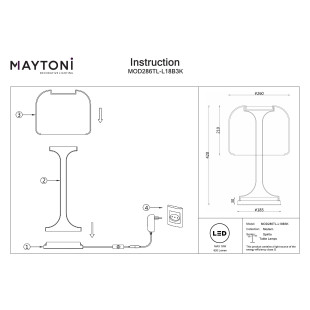 Lampa stołowa Spirito Black Maytoni