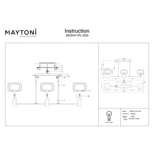 Lampa wisząca Vision Gold Maytoni