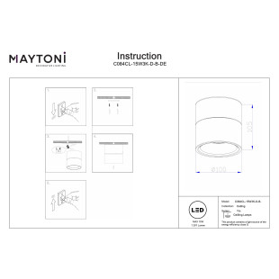 Plafon Yin Black Maytoni