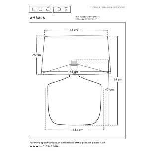AMBALA Table lamp 1xE27 Natural Lucide