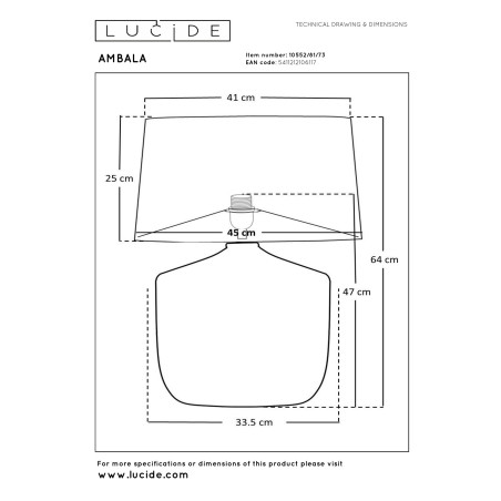 AMBALA Table lamp 1xE27 Natural Lucide