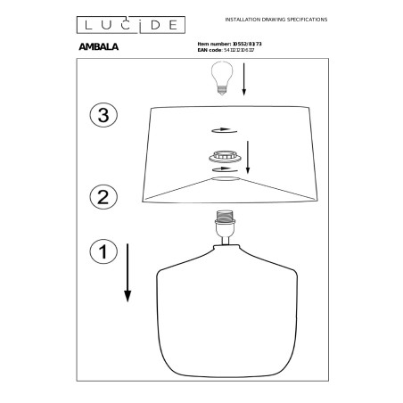AMBALA Table lamp 1xE27 Natural Lucide