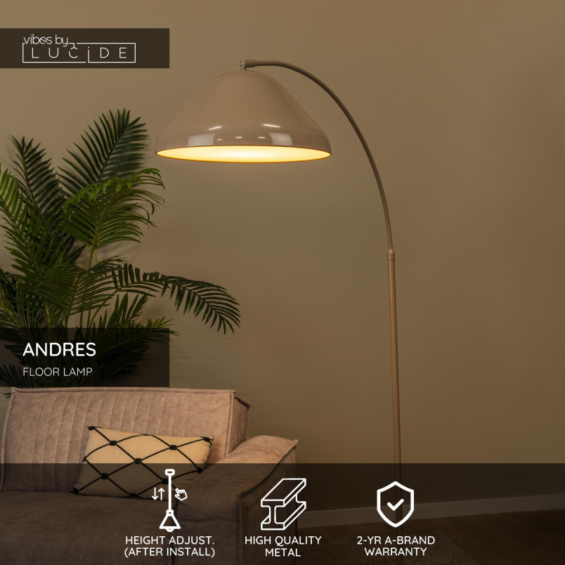 ANDRES Floor lamp 1xE27 Taupe  (Vibes) Lucide