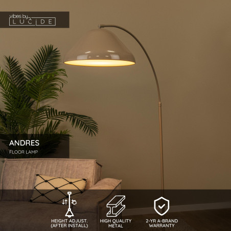 ANDRES Floor lamp 1xE27 Taupe  (Vibes) Lucide