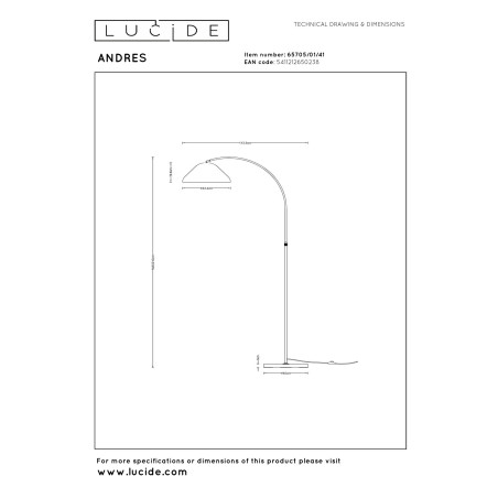 ANDRES Floor lamp 1xE27 Taupe  (Vibes) Lucide