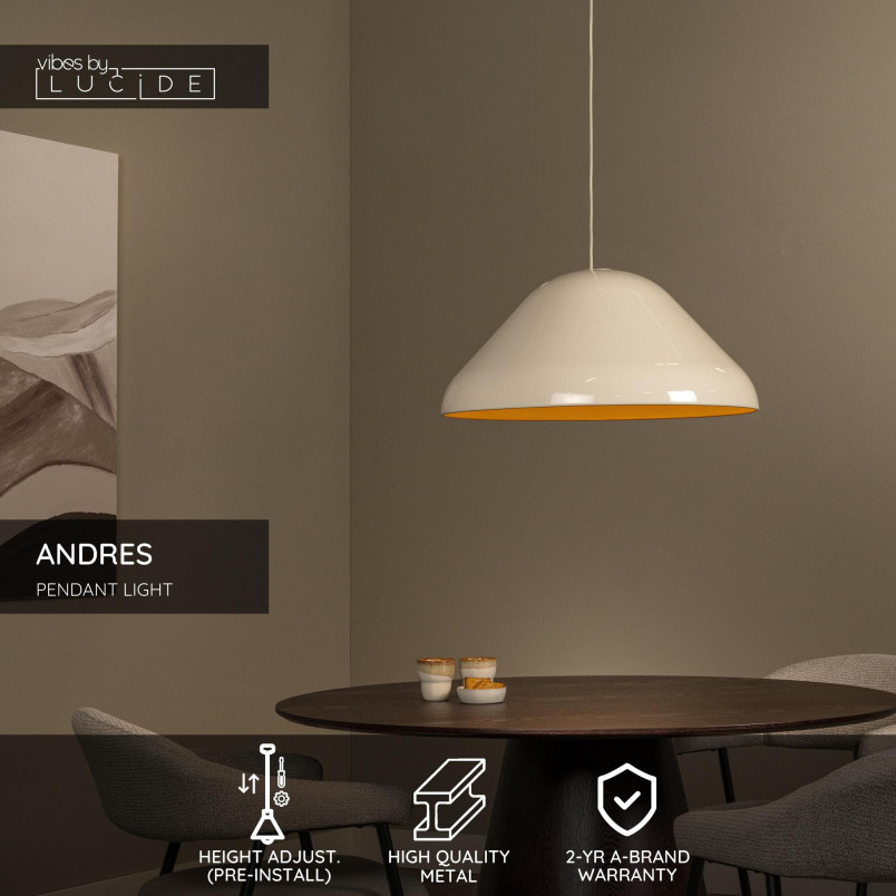ANDRES Pendant light D 56 cm 1xE27 Cream Vibes Lucide