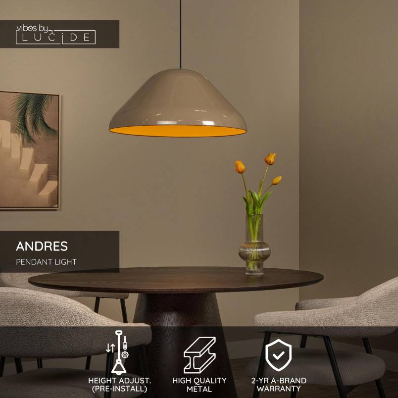 ANDRES Pendant light D 56 cm 1xE27 Taupe Vibes Lucide