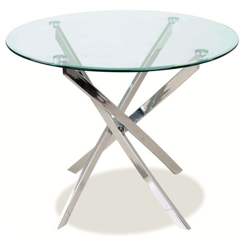 Stół szklany okrągły Agis 90cm Signal - Elegancki design
